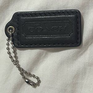 Replacement Coach Black Leather hang tag/fob purse
